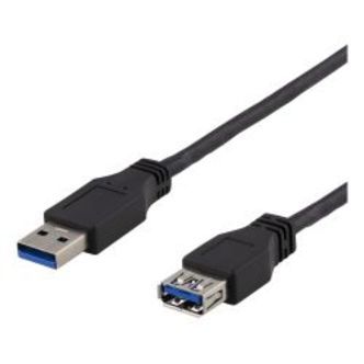 Deltaco Usb 3.1 Gen1 Extension Cable 1m Usba Male&gt;usba Female Black - Ledning