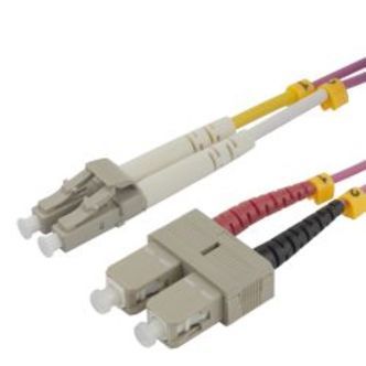 Deltaco Om4 Fiber Cable, Lc - Sc, Duplex, Multimode, 4,0m