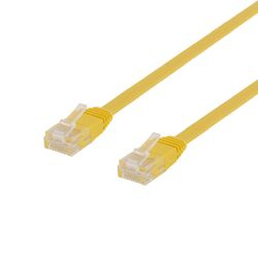 Deltaco U/utp Cat6 Patch Cable, Flat, 1.5m, 250mhz, Yellow