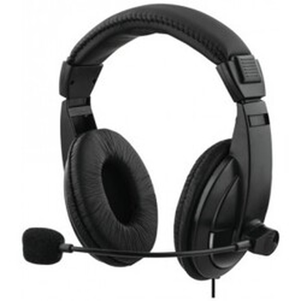 Deltaco-of Stereo Headset M/volumekontrol, 2 X 3,5mm, Sort - Høretelefon