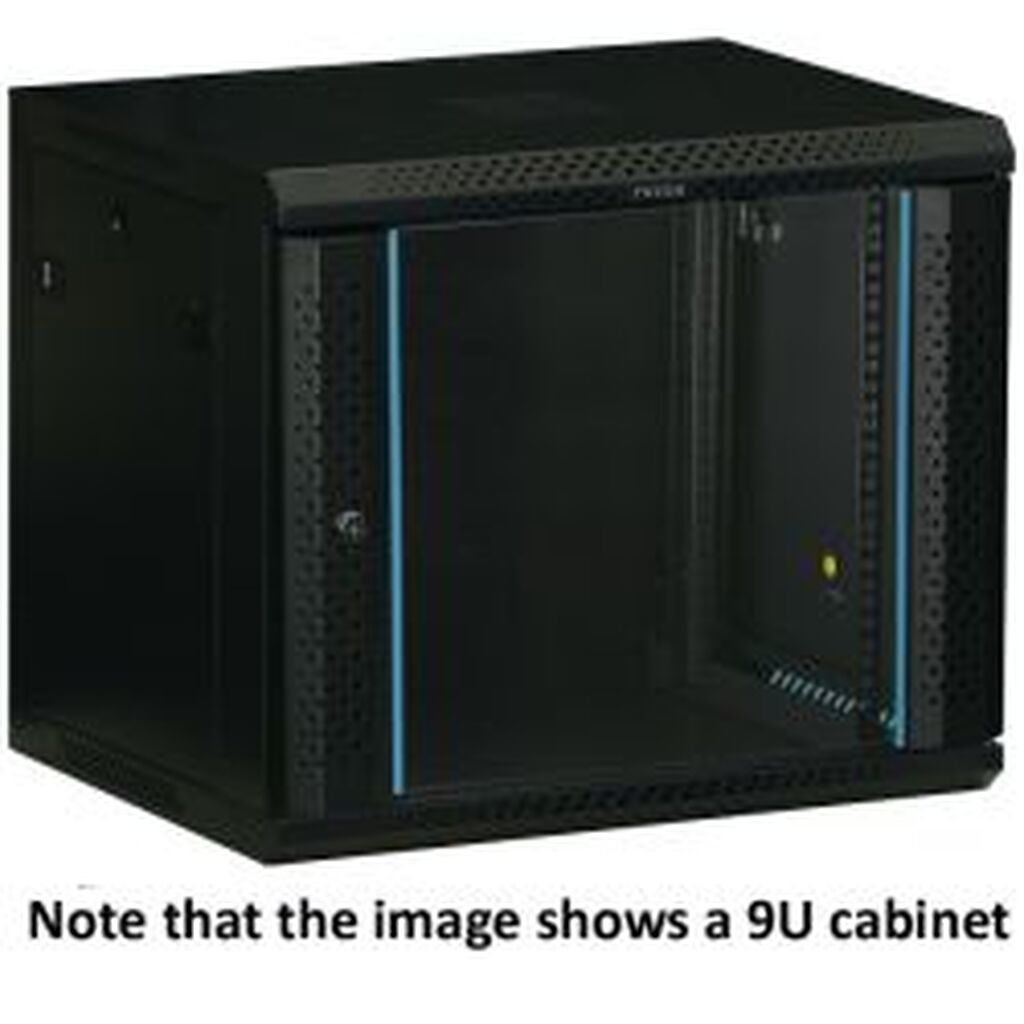 Toten 19 Wall Cabinet, 15u, 600x450, Glass Door, Black