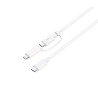 Deltaco Usb-c - Usb-c + Lightning Adaptor, C94, 1 M, White