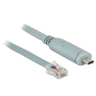 Delock Adaptusb 2.0 Typec Male&gt;1xserial Rs-232 Rj45 Male 1.0m Grey
