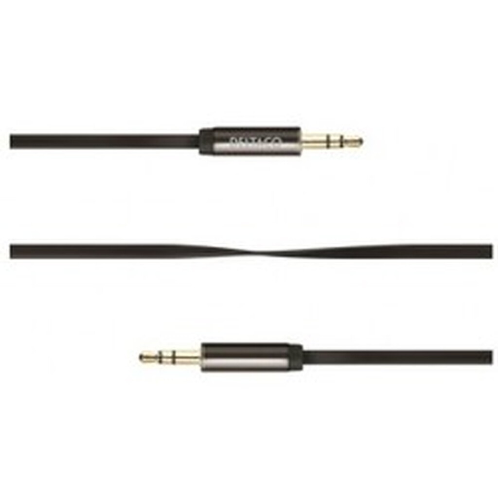 Deltaco Lydkabel, 3,5mm Han Til 3,5mm Han, 1m, Sort - Ledning
