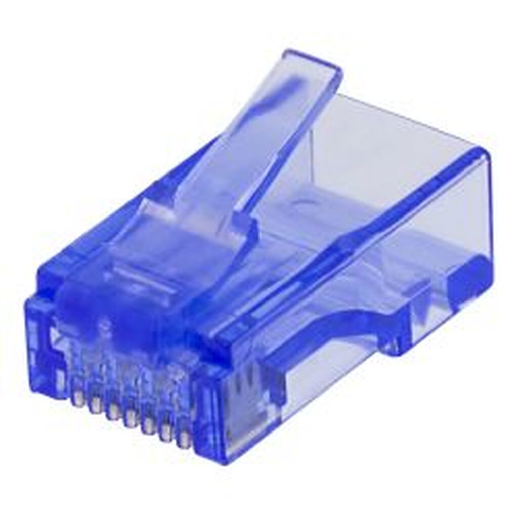 Deltaco Rj45 Connector, Cat6, Utp, 20-pack, Transparent, Blue