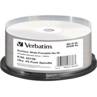 Verbatim Bd-r, 6x, 25gb/200min, 25pack Spindel, Print Hard Coat Mabl