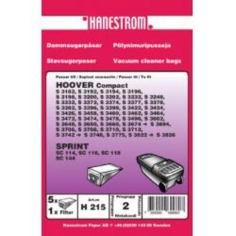 Hanestroem Dammsugarpåsar Hoover Compact S 3182 5+1f