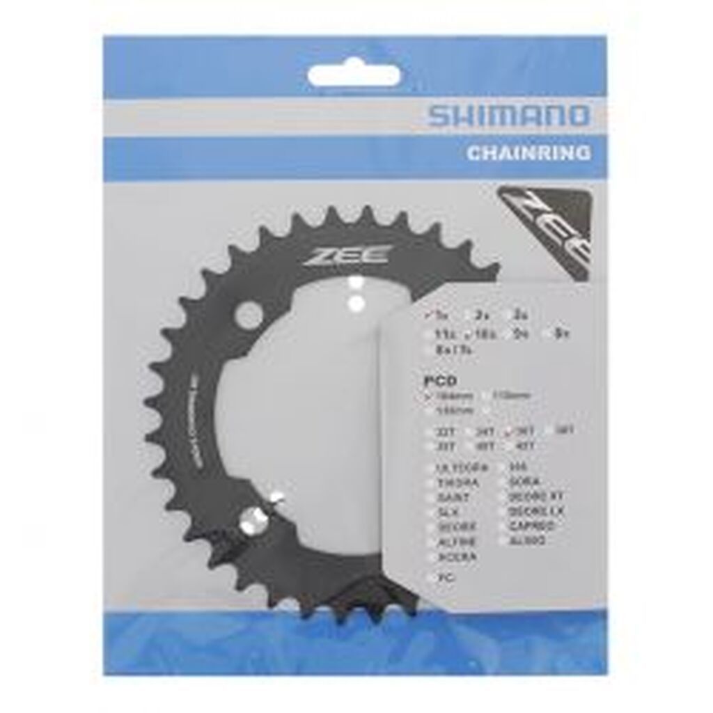 Shimano Klinge 36t Fc-m640 Zee 104mm Sort Tandhjul 10-sp - Cykel klinge