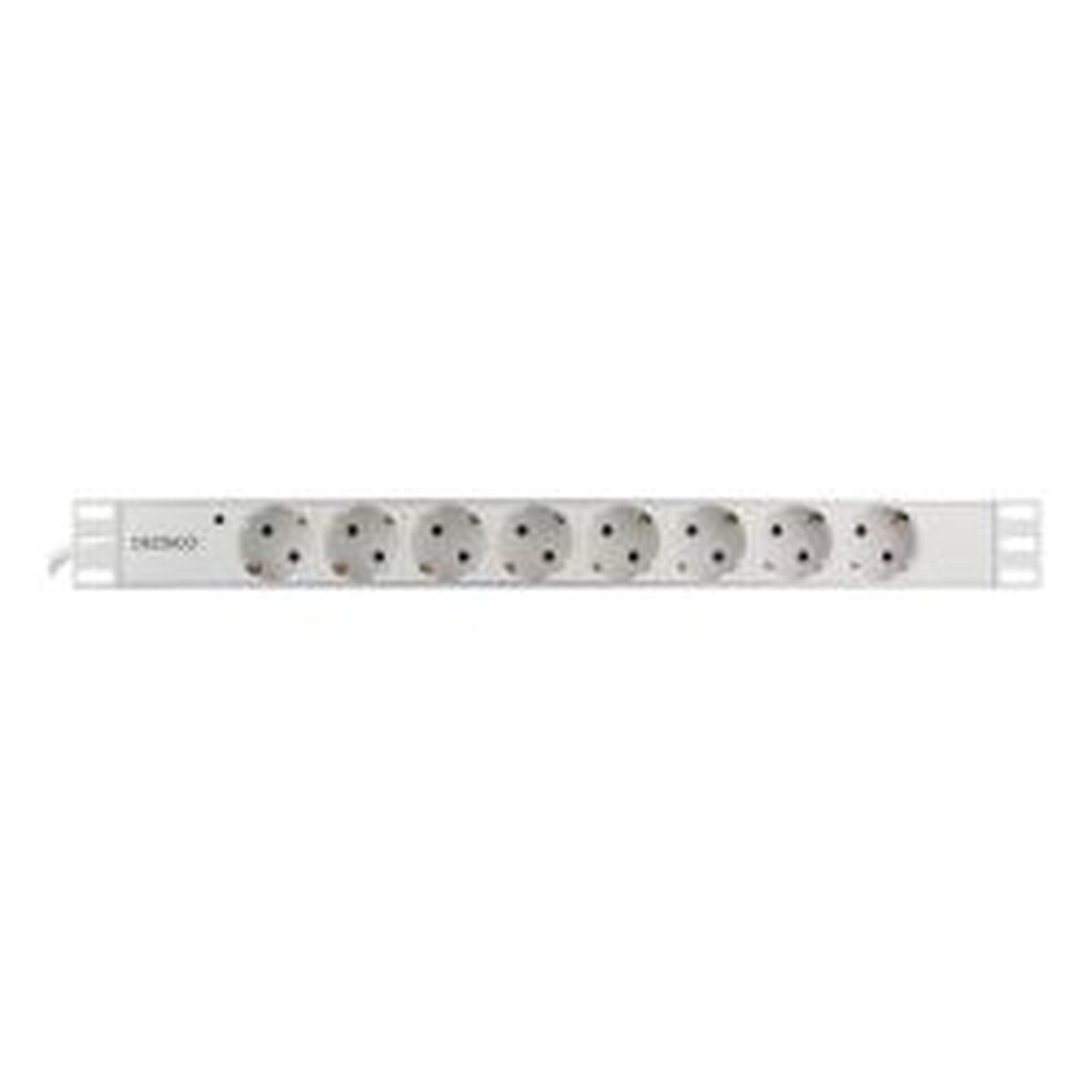 Deltaco Power Strip, 8xcee 7/3, 1xcee 7/7, 2m, Cable, White