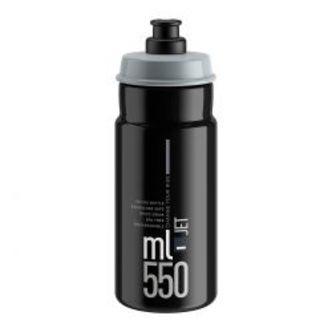 Elite Flaske Jet sort, grå logo 550ml - Drikkeflaske