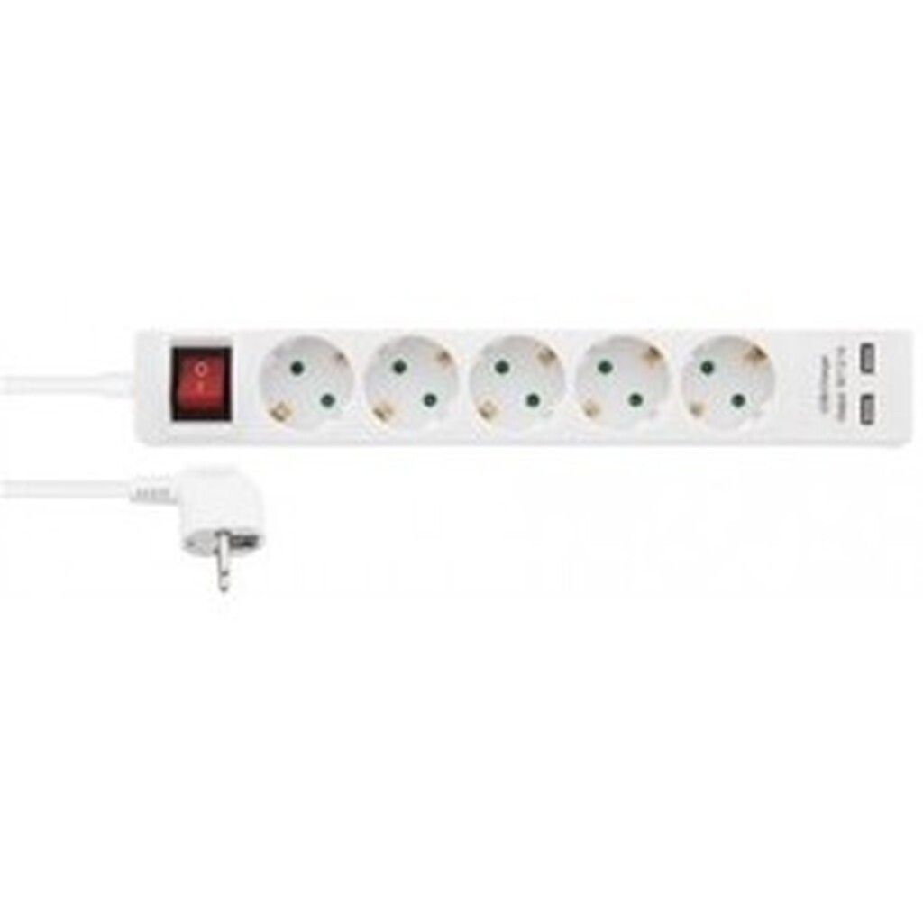 Nq Power 5-vejs Stik Med Jord, 2xusb-a (3x1,5mm), 1,5m - Diverse
