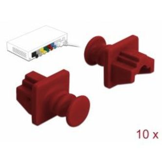 Delock Dust Cover For Rj45 Jack 10 Pieces Red