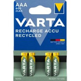 Varta Recharge Charge Accu Recycled Aaa 800mah 4 Pack (b) - Batteri