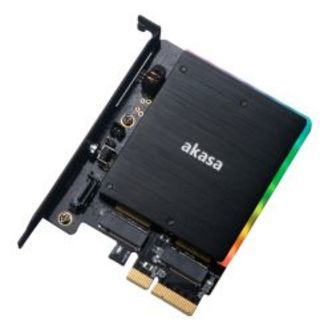 Akasa M.2 Pcie/sata Ssd Pci-e Adapter, Rgb, M Key/b+m Key, Black