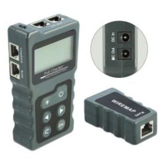 Delock Lcd Cable Tester Rj45 / Poe / Dc, Dark Grey