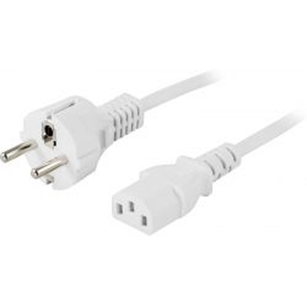 Deltaco Device Cable Pc Wall Straight Cee 7/7 & Iec C13 3m White
