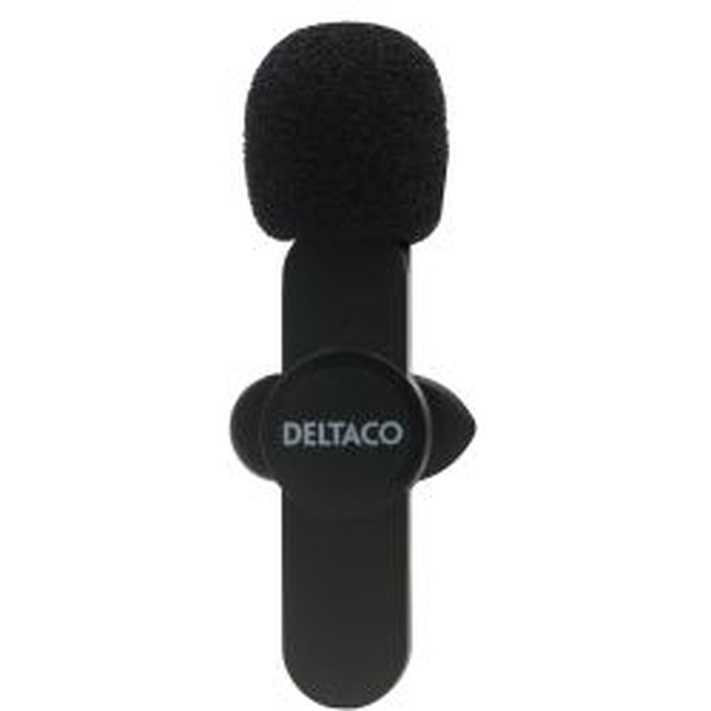 Deltaco Wireless Vlogging Microphone, Usb-c/lightning Adapter, Black - Mikrofon