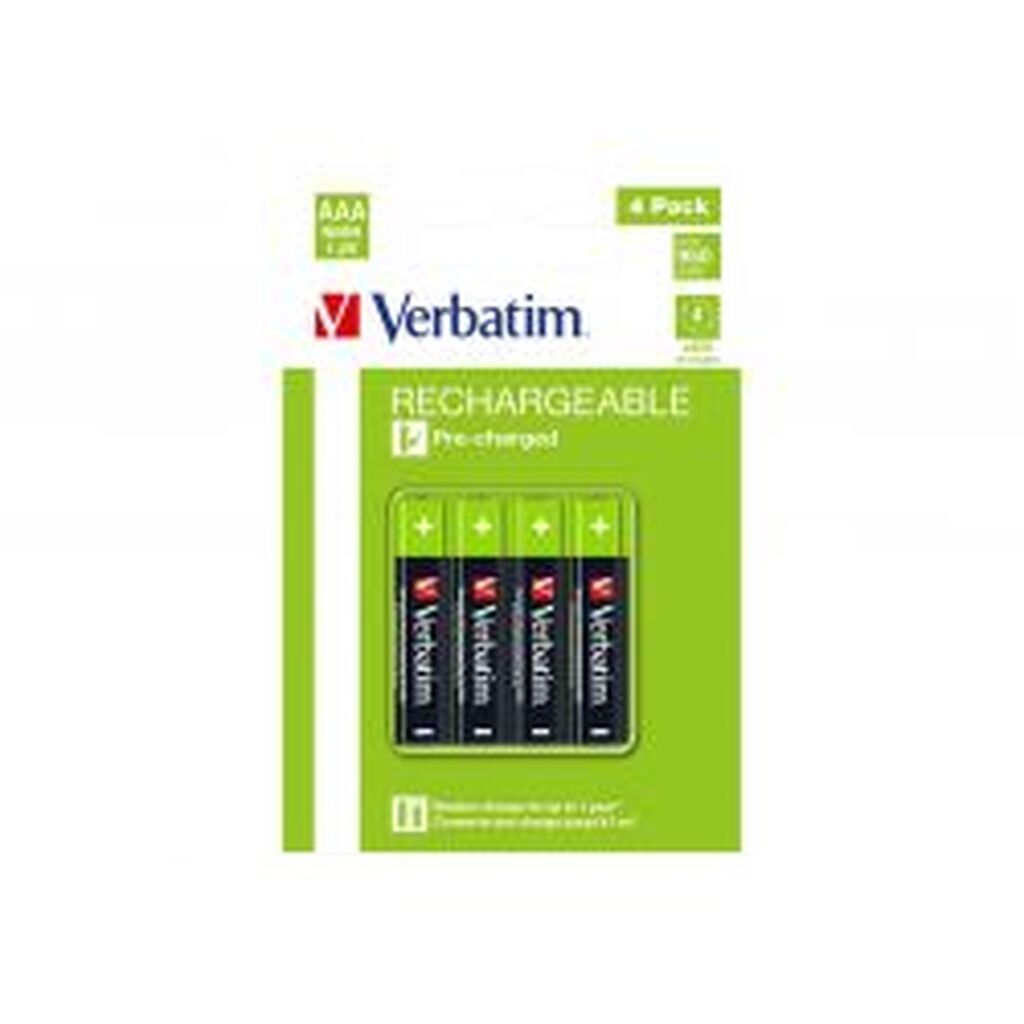 Verbatim Rechargable Battery Aaa 4 Pack / Hr03