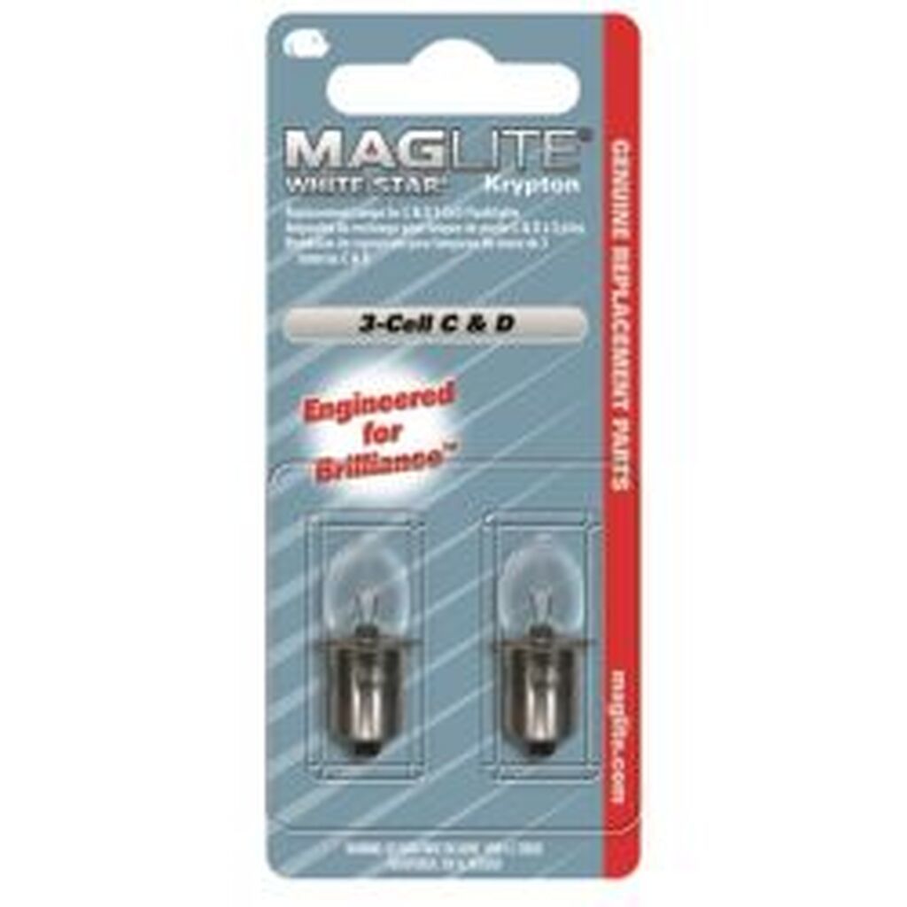 Maglite Replacement Lamp-Bulb White Star Krypton 3-Cell C & D - 2 stk.