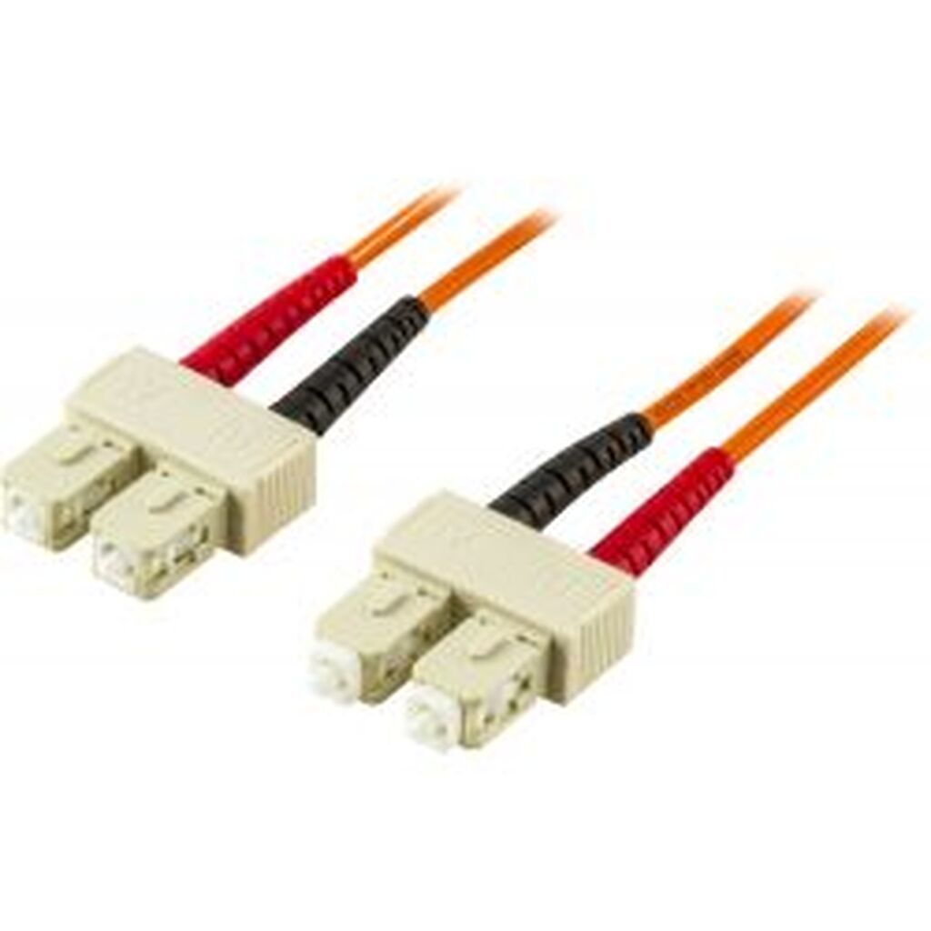 Deltaco Om2 Fiber Cable, Sc - Sc, Duplex, Upc, 50/125, 1m, Orange