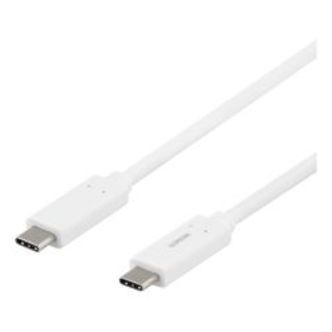 Deltaco Usb-c To Usb-c Cable, 1m, Usb 3.1 Gen 1, E-marker, White