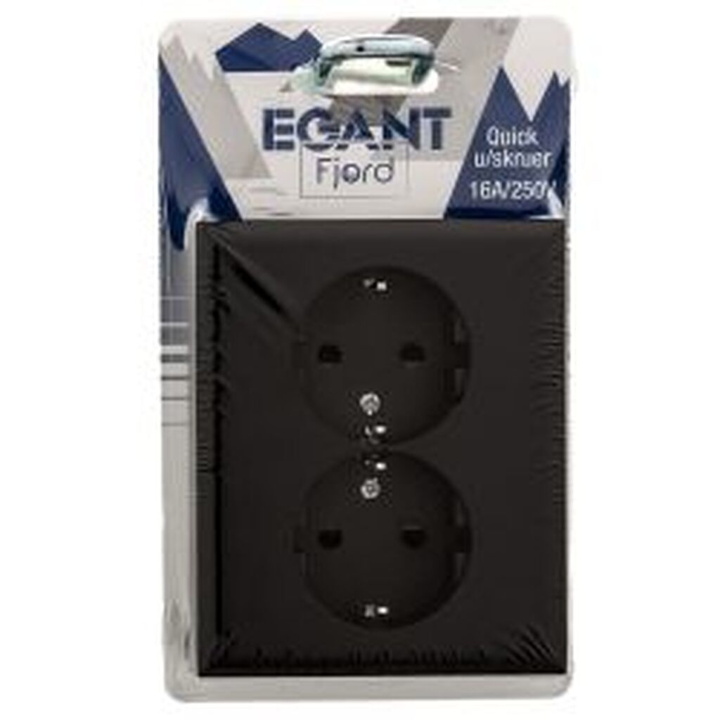 Egant Double Socket Flush Grounded