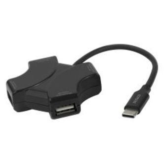 Deltaco Usb-c Hub, 4x Usb-a 480 Mbps, Black