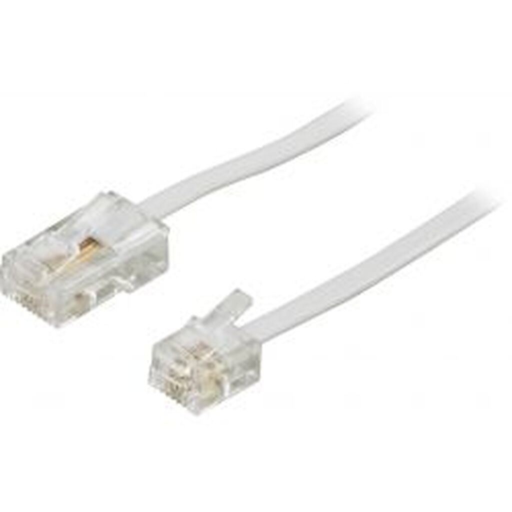 Deltaco Modular Cable, 8p4c To 6p4c(rj11), 3 M, White
