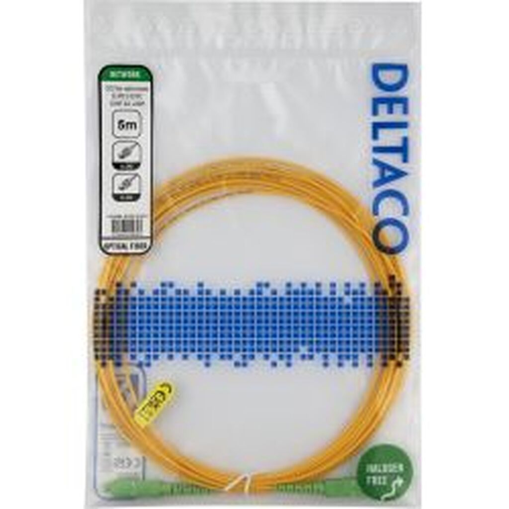 Deltaco Os2 Fiber Cable, Sc - Sc, Simplex, Apc/apc, 5,0m