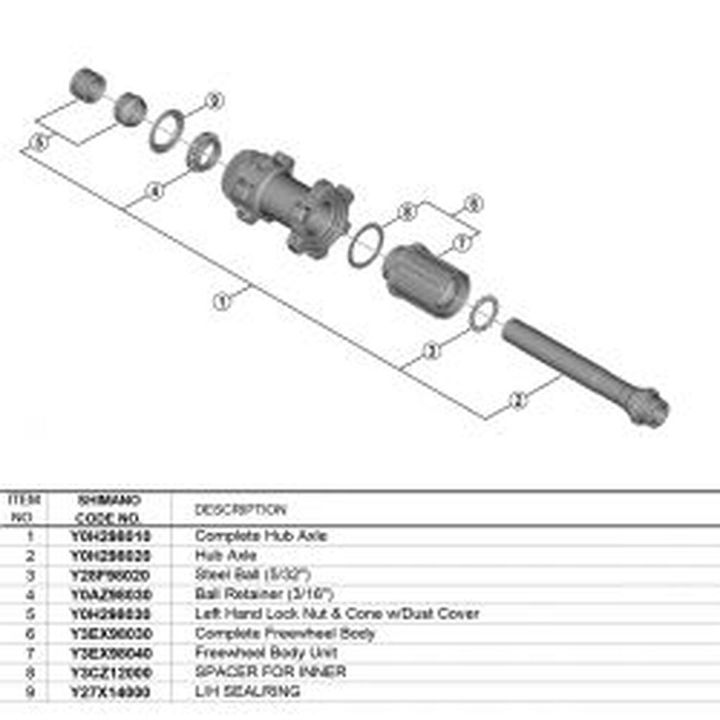 Shimano Complete Hub Axle 142mm Wh-rx570-tl-r12 - Cykelreservedele