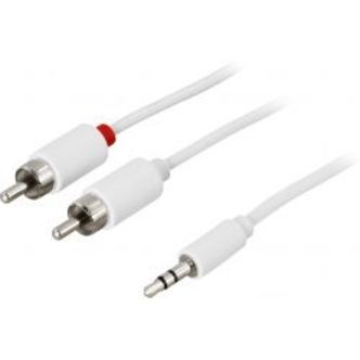 Deltaco Audio Cable 3.5mm Ma - 2xrca Ma 0.5m, White