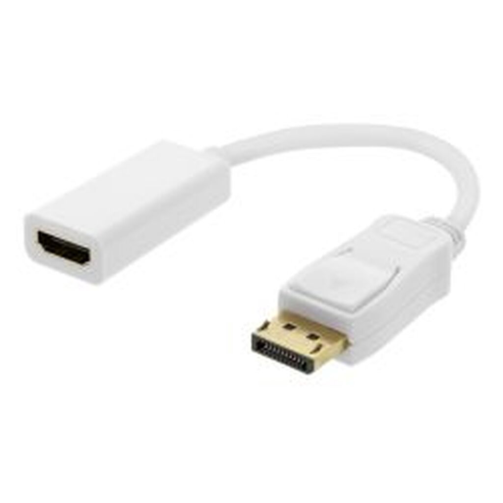 Deltaco Displayport - Hdmi Adapter, 0.2m, White - Adapter