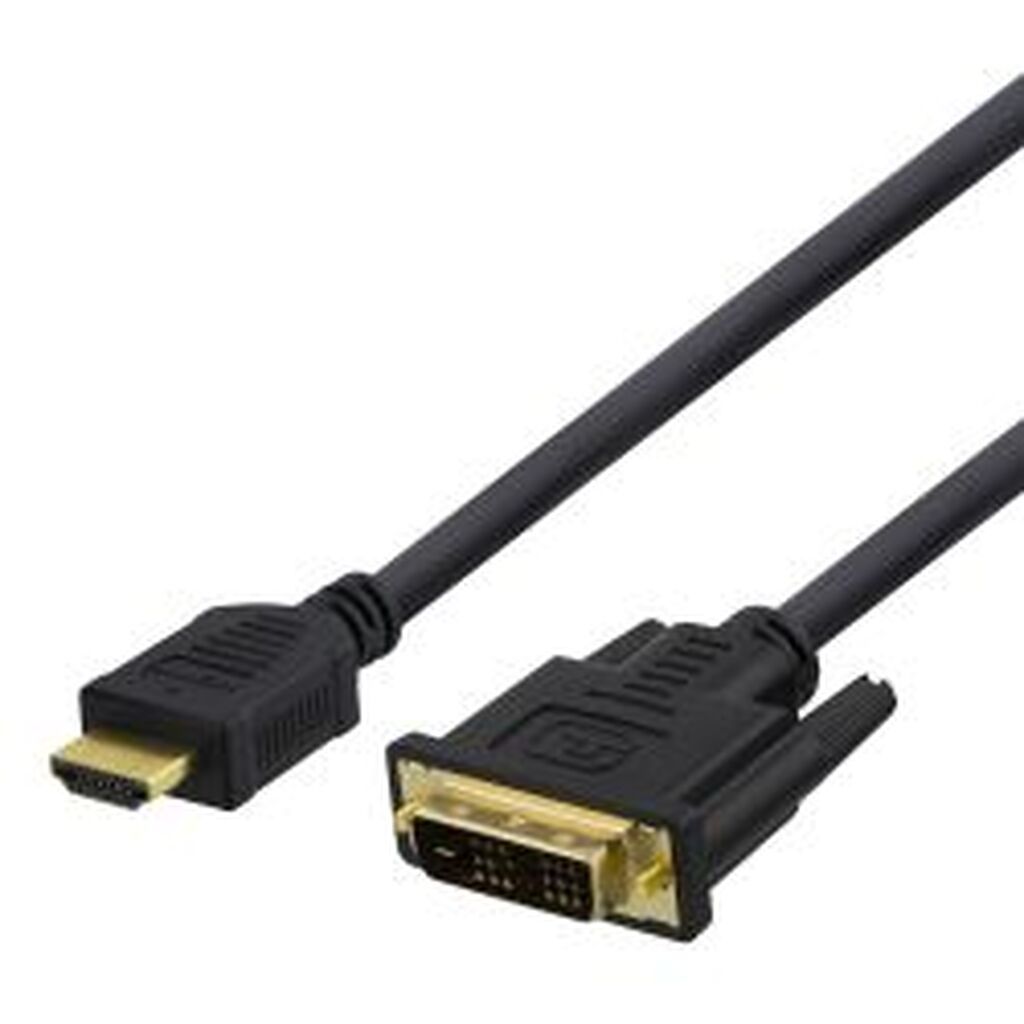 Deltaco Hdmi To Dvi Cable, Dvi-d Single Link, 2m, Black - Ledning