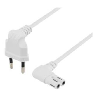 Deltaco Outlet Cable 5m Angled Cee 7/16 To Angled Iec 60320 C7white
