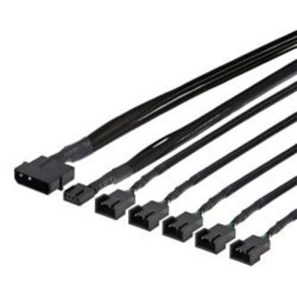 Deltaco Splitter For Pwm Fans, 4-pin To 5x4-pin Fe, Molex Power - Kabel