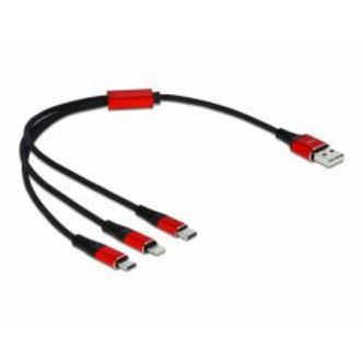 Delock Usb Charg, Cab. 3-1 Type-a To Lightn. / Mic.usb / Usbc 30 Cm