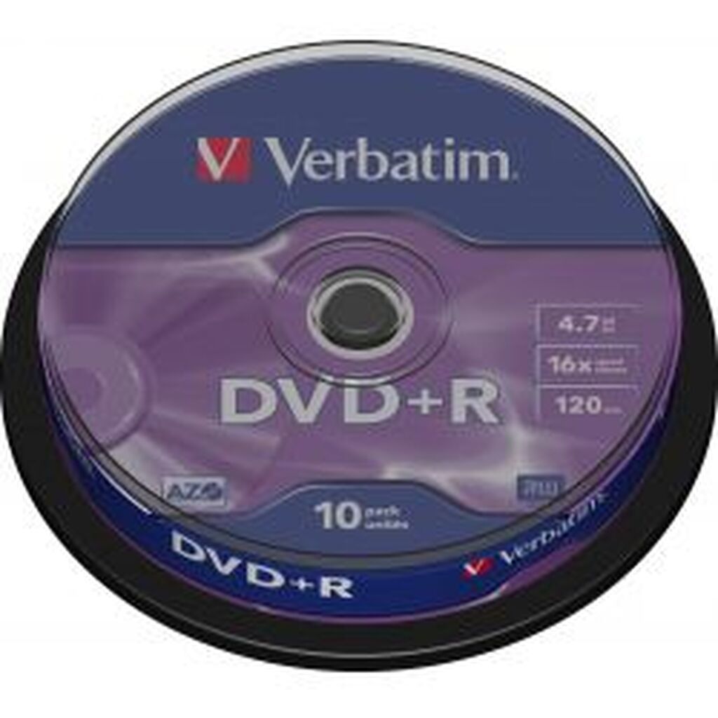 Verbatim Dvd+r, 16x, 4.7 Gb/120 Min, 10-pack Spindel, Azo