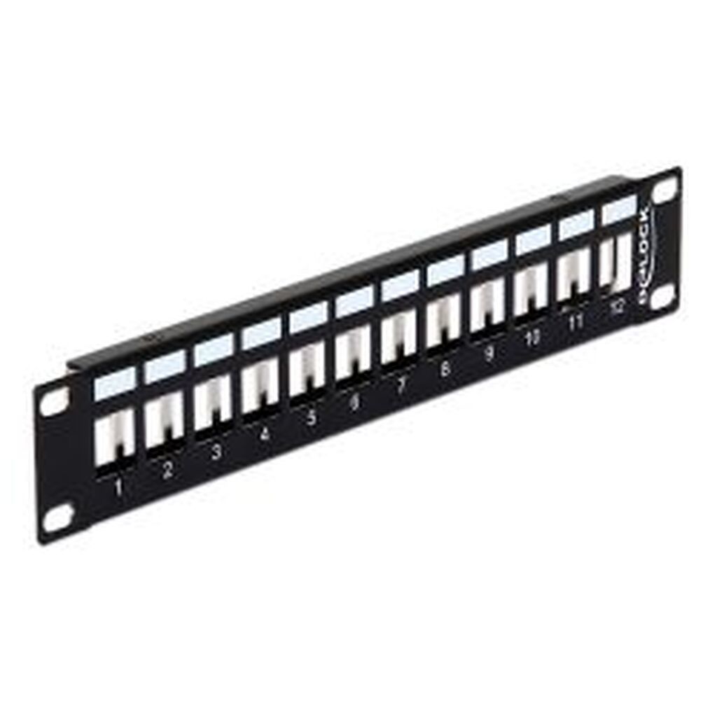 Delock 10? Keystone Patch Panel 12 Port Metal Black