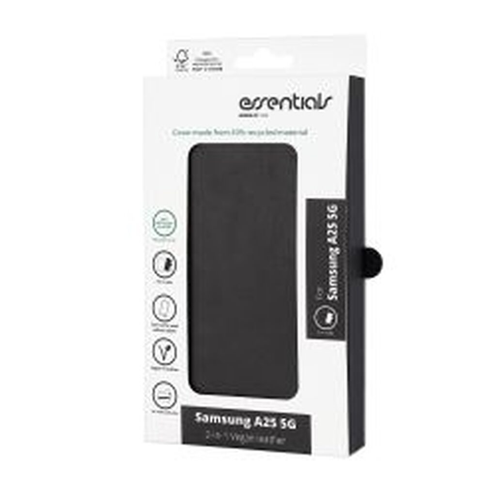 Essentials Samsung Galaxy A25 5g Pu Wallet, Detachable, Black