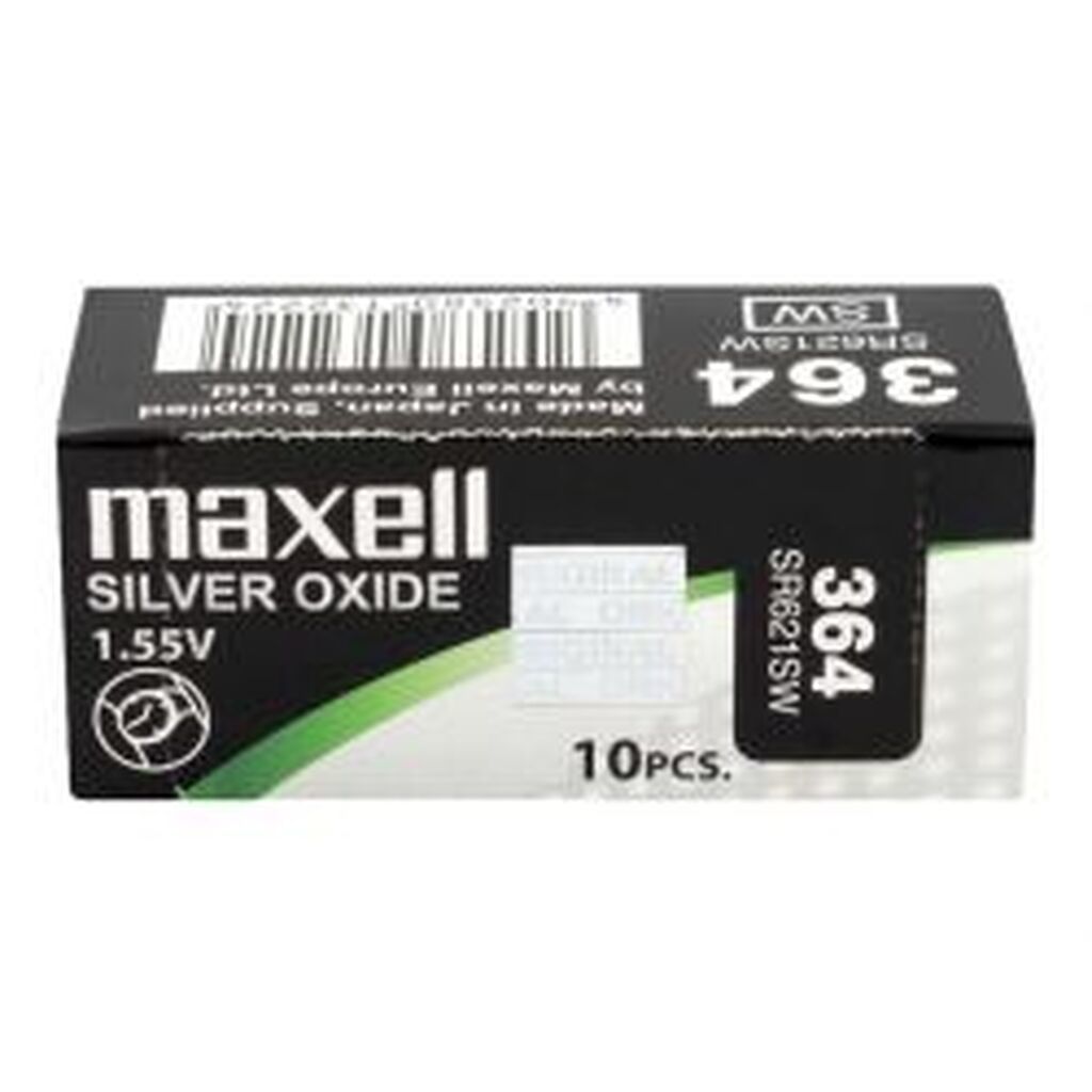 Maxell Silver-oxid, Sr621sw (364), 1,55v, 10-pack