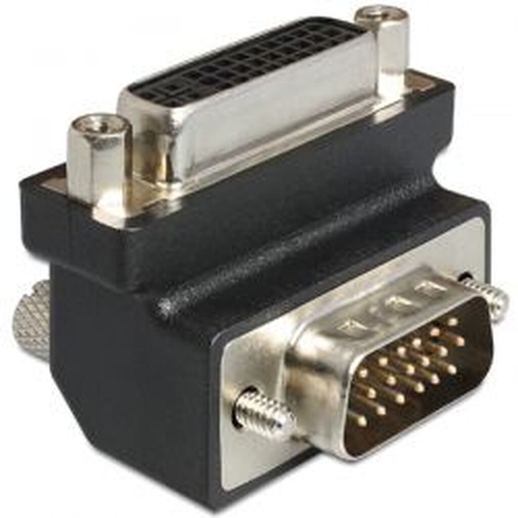 Delock Adapter Dvi 24+5 Pin Female To Vga 15 Pin Male 90, Angled