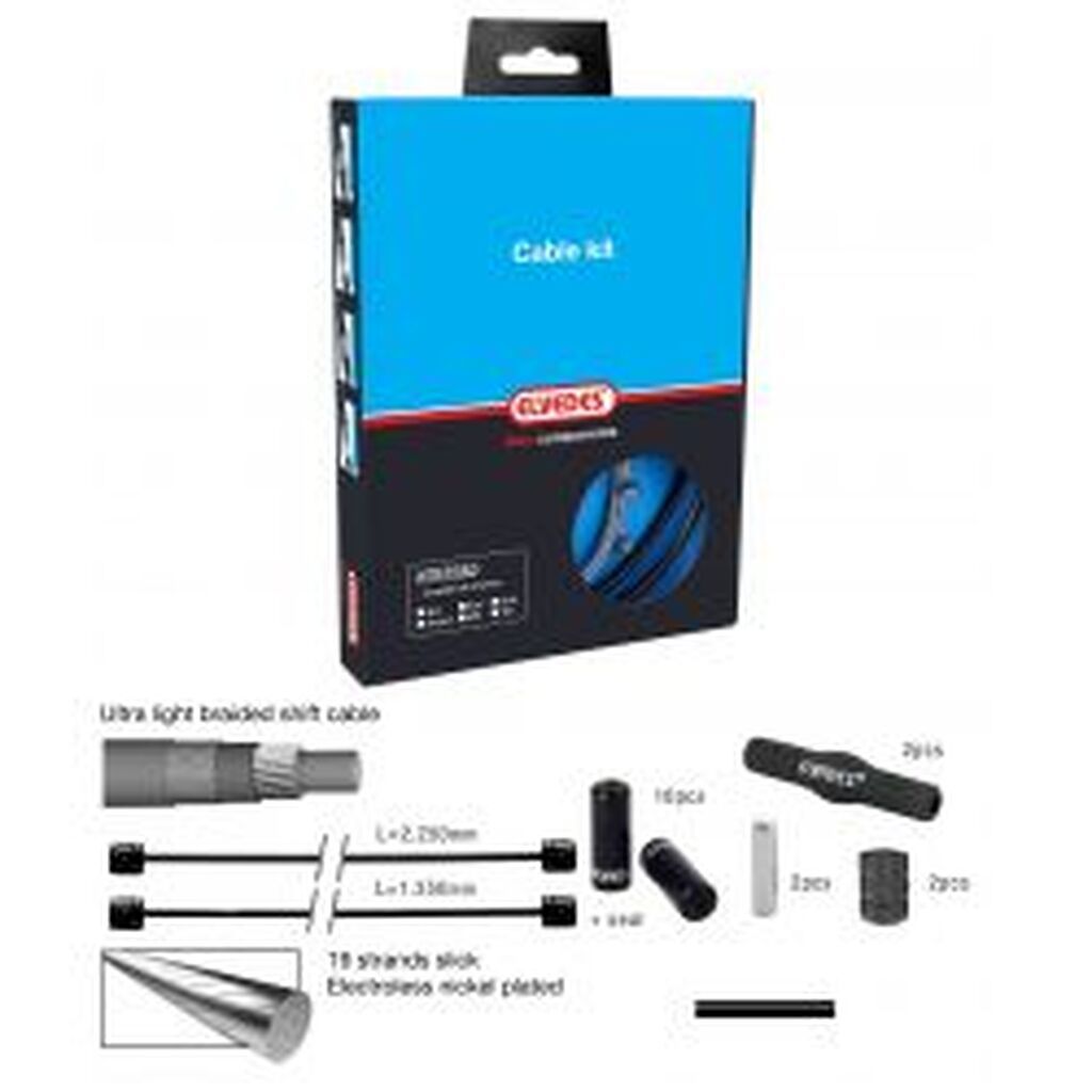 Gearkabelkit Pro-line Race+mtb / Atb, Sort - Cykelreservedele