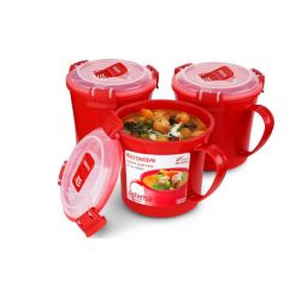 Sistema 656ml Medium Soup Mug 3 Pack Ecom - Opbevaring