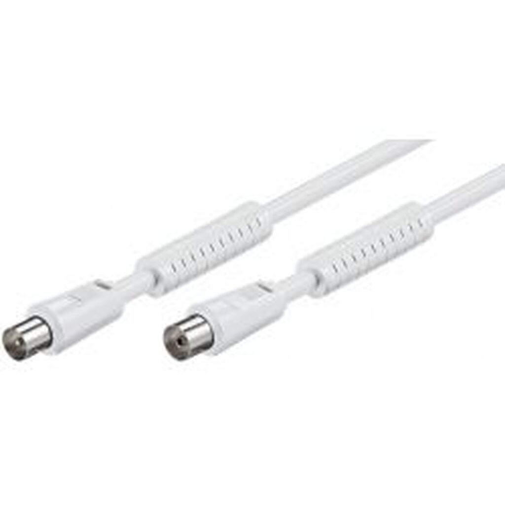 Qnect Antennekabel 90db 100hz, 7,5m, Hvid