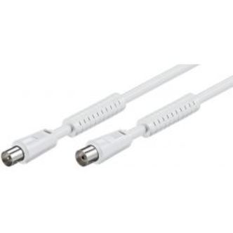 Qnect Antennekabel 90db 100hz, 7,5m, Hvid