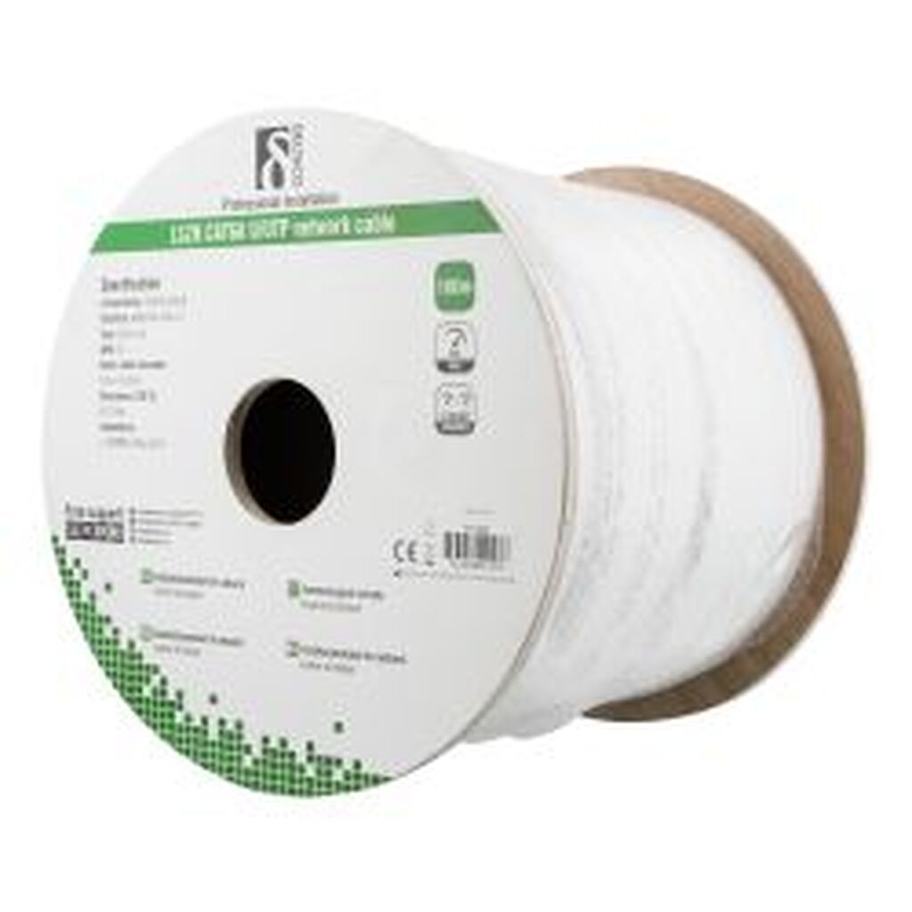 Deltaco U/utp Cat6a Installation Cable, 100m, 500mhz, Lszh, White