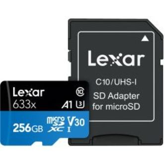 Lexar microSDXC 633x UHS-I/A1/U3/10 R100/W45MB (V30) 256GB