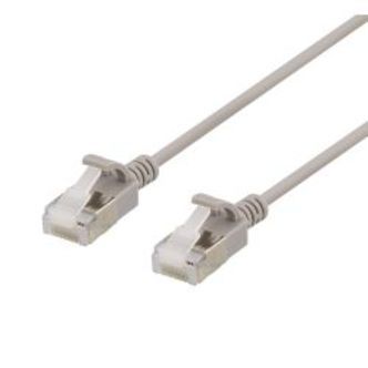 Deltaco U/ftp Cat6a Patch Cable, Slim, 3.8mm In Diameter, 0.3m, Grey