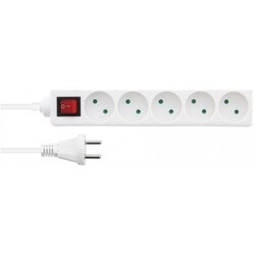 Nq Power 5-vejs Stik Med Kontakt (d), 1m - Diverse