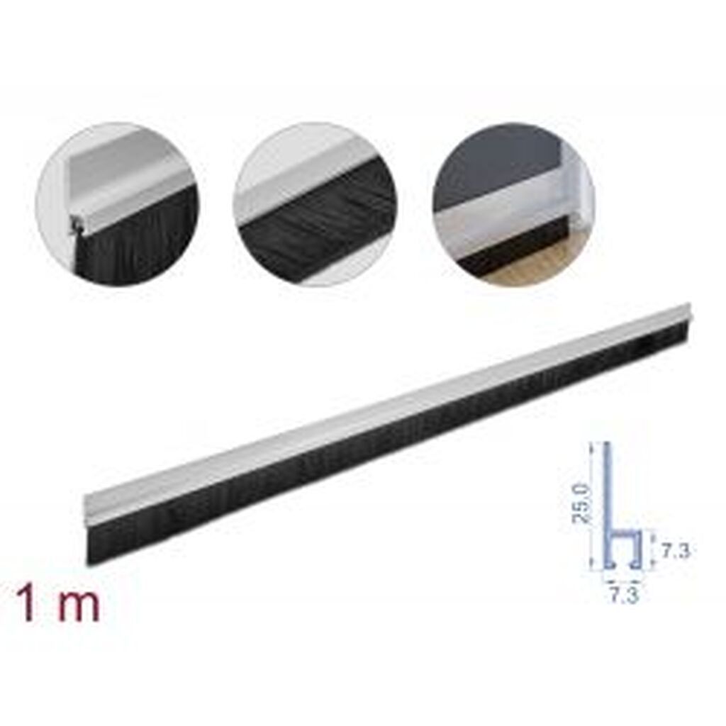 Delock Brush Strip 40 Mm With Aluminium Profile Straight 1m